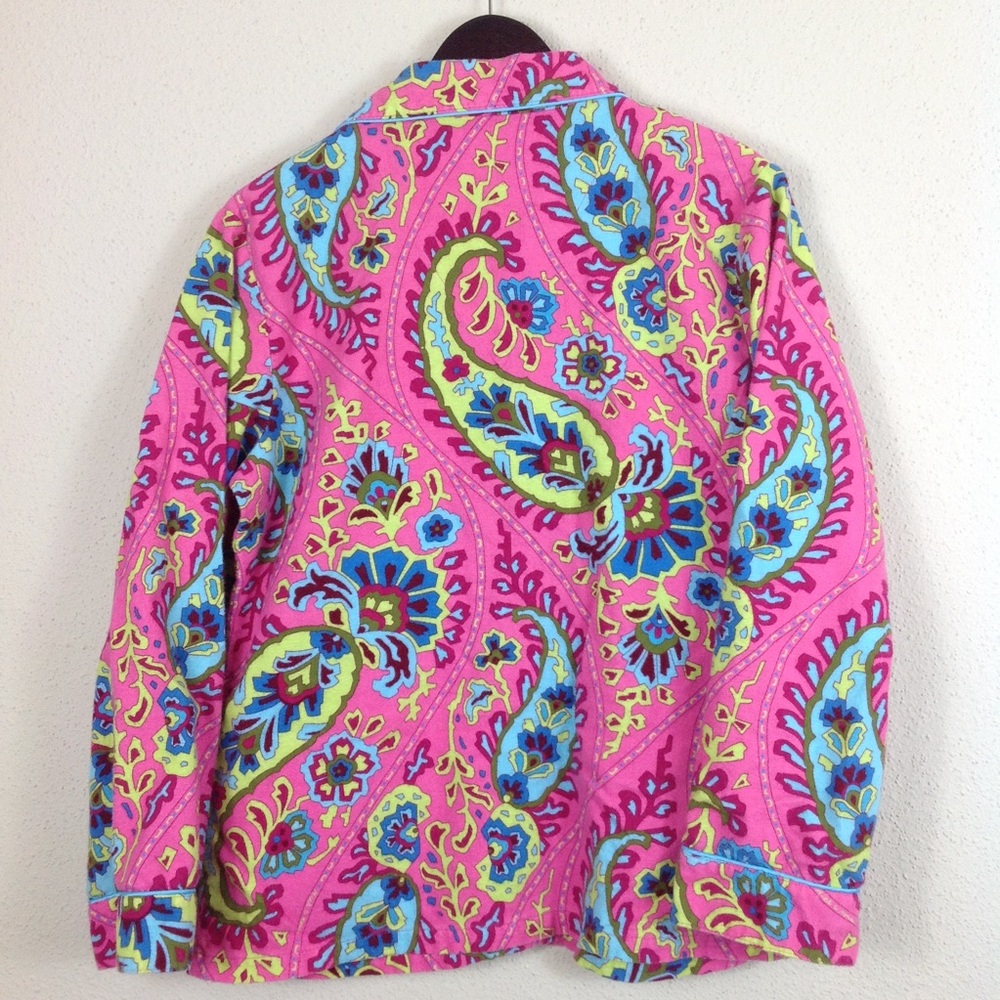 Nick & Nora Pink Paisley Classic Pajama Top - Picture 3 of 6